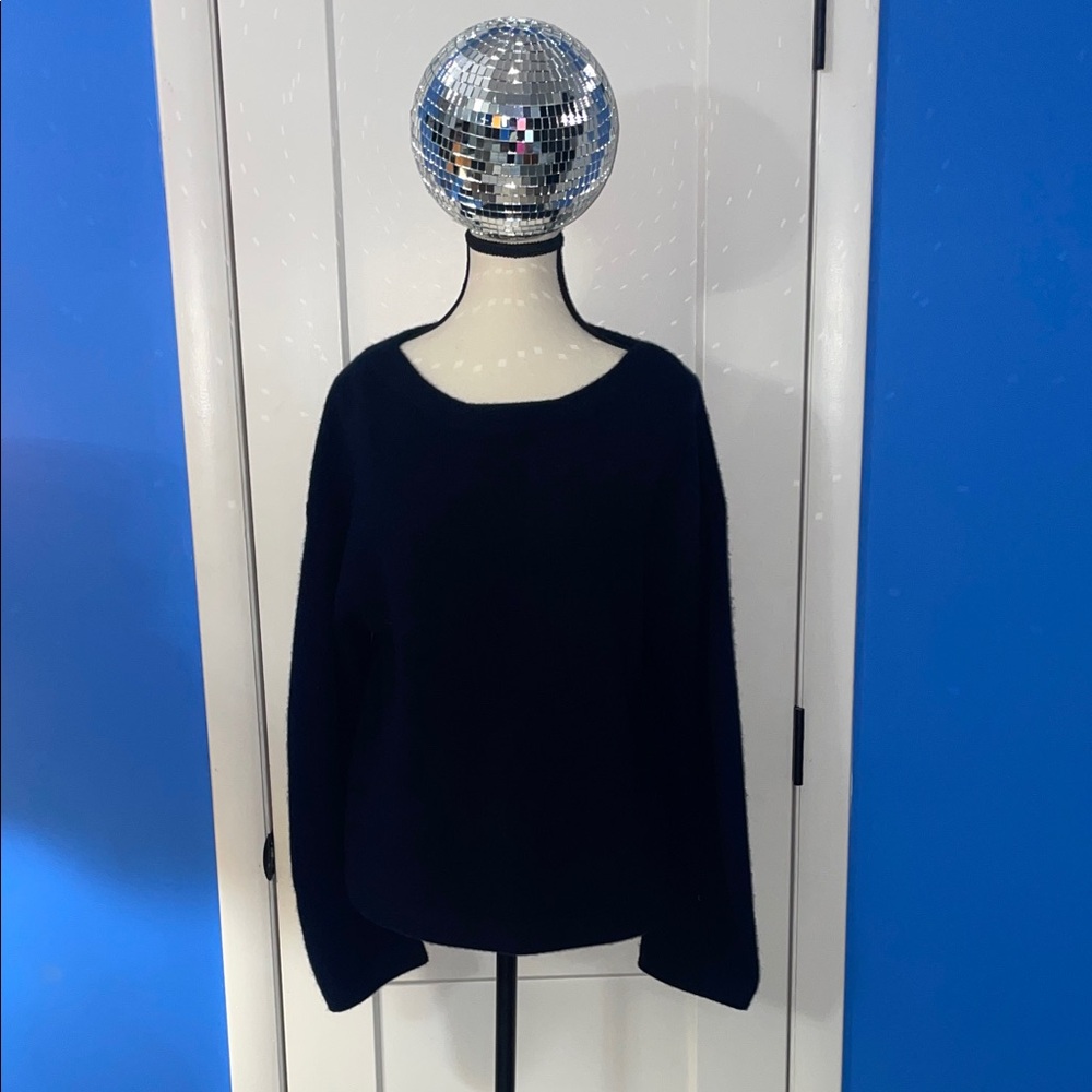 Vince Midnight Navy Sweater Cashmere and Wool fabric